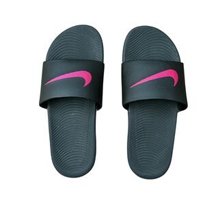 Nike Women's Kawa Slide Sandals Size 8 Pink/Black/White GUC